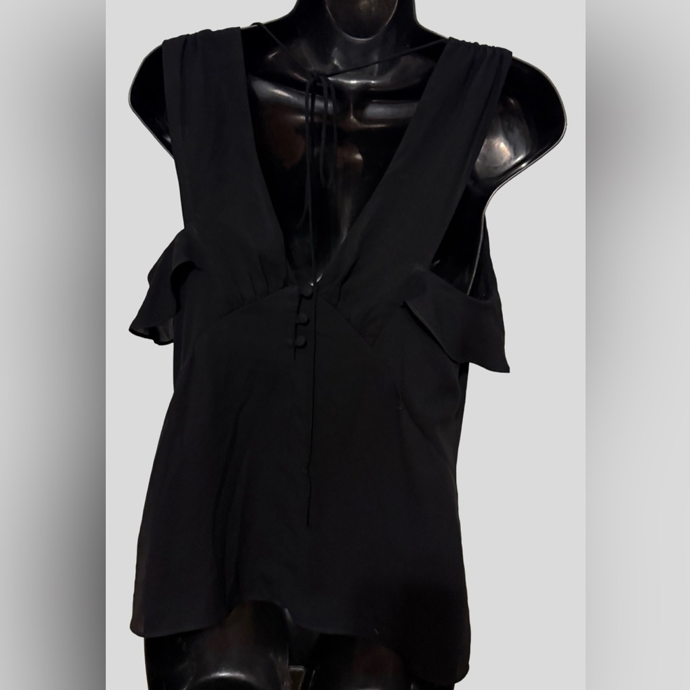 Express Black Ruffle Blouse - Picture 2 of 5